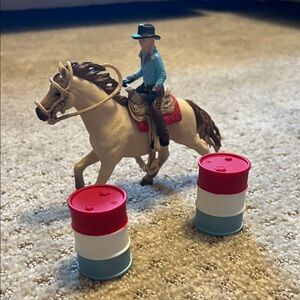 Schleich Cowgirl Barrel Racing Fun